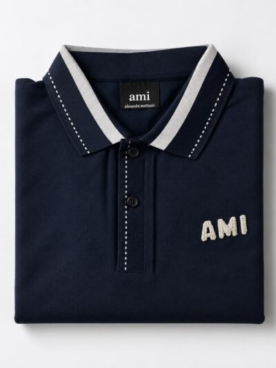 Ami Paris Navy Blue Premium Polo Tshirt