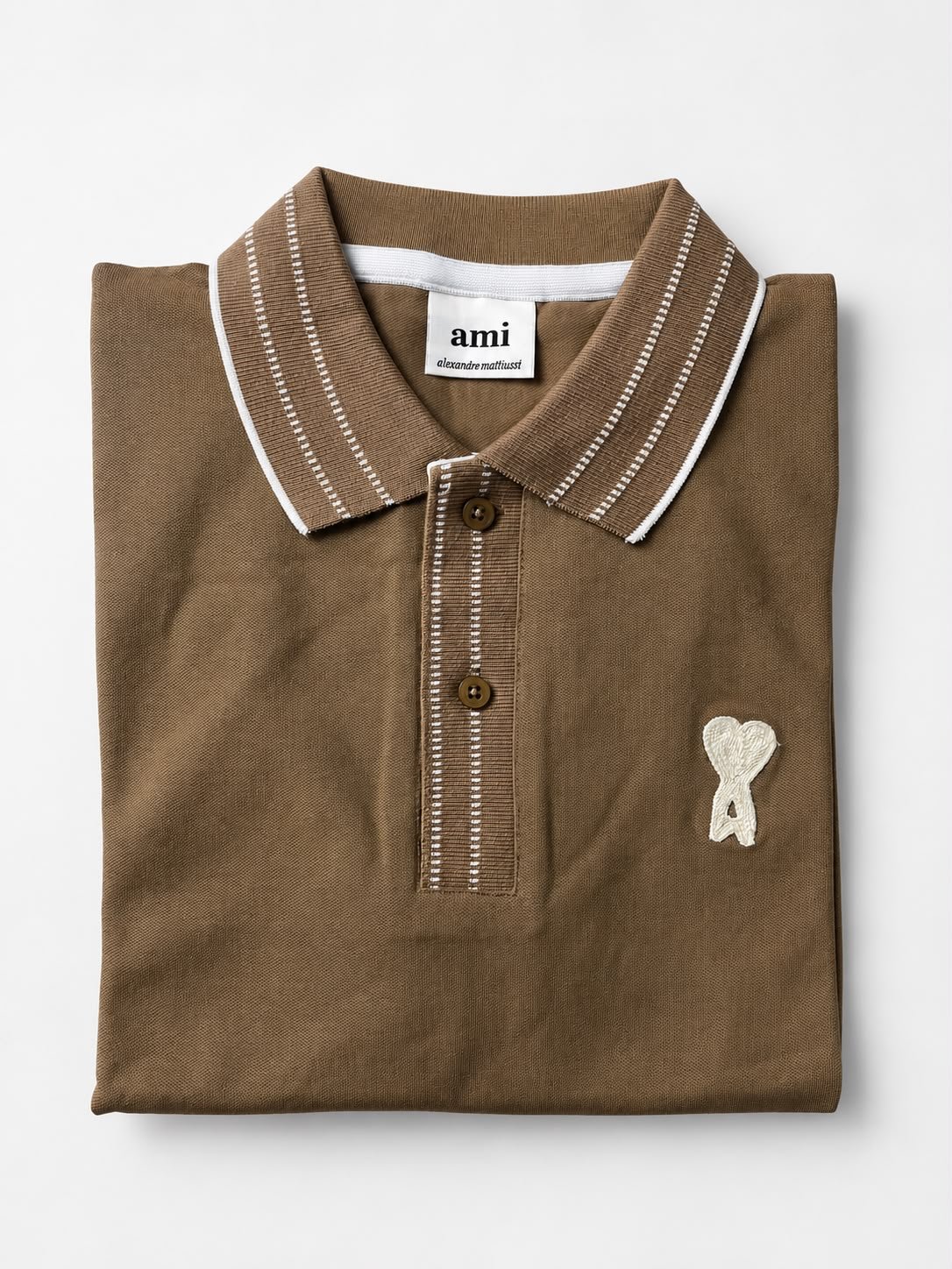 Ami Paris Brown Premium Polo Tshirt