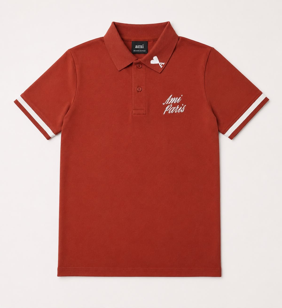 Ami Paris Orange Premium Polo Tshirt - Image 2