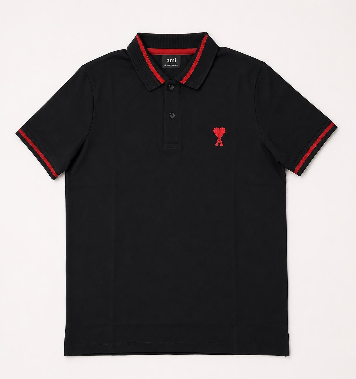 Ami Paris Black Premium Polo Tshirt - Image 2