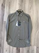 Premium RL POLO Cotton Linen Shirt (Charcoal Grey)