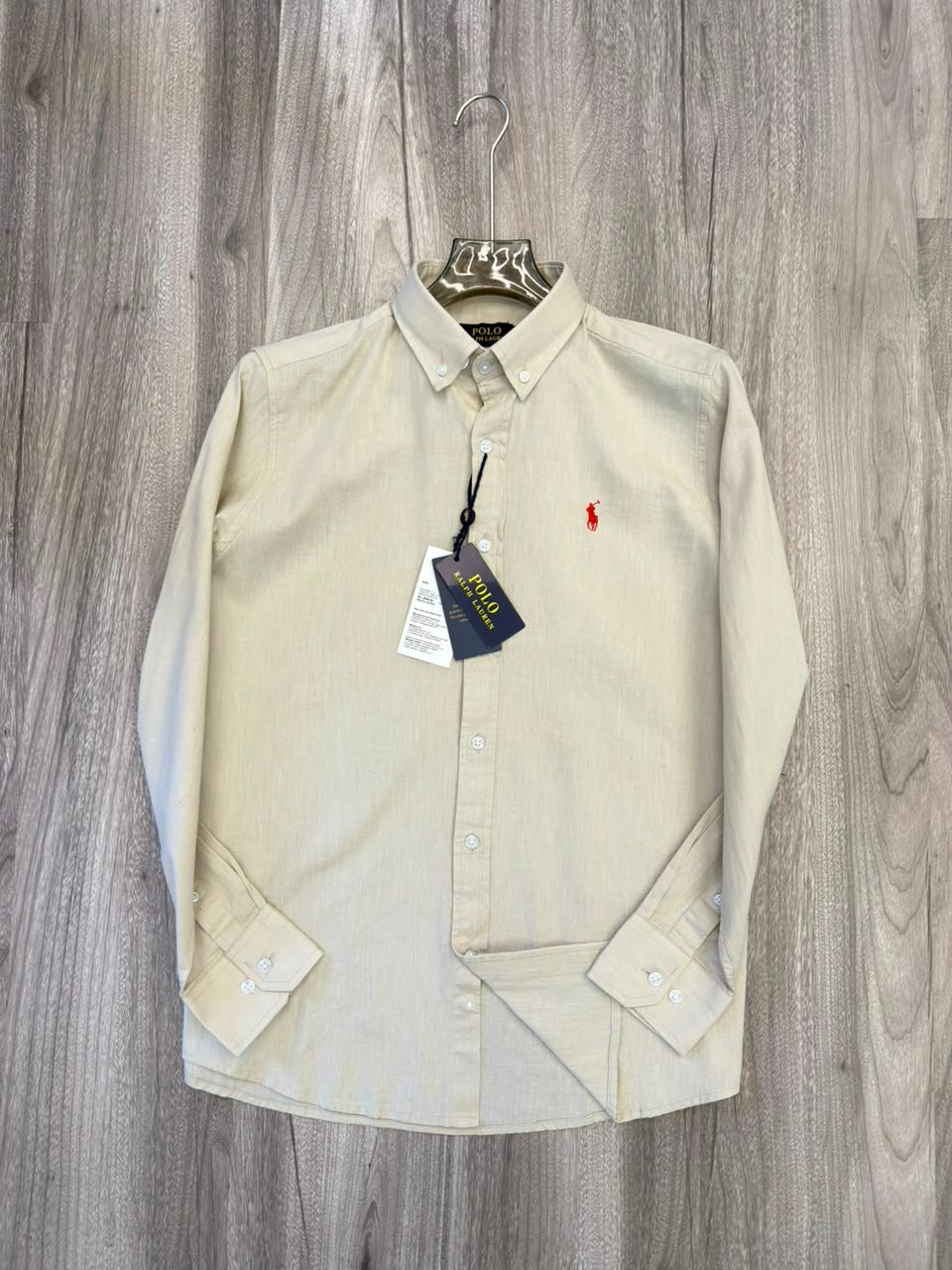 Premium RL POLO Cotton Linen Shirt (Beige)
