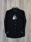 Premium RL POLO Cotton Linen Shirt (Jet Black)