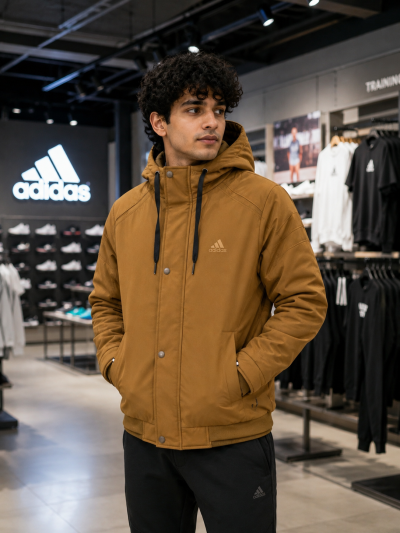 Premium Hooded Winter Jacket(Camel Brown)
