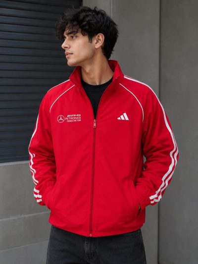 Special Edition Adidas Mercedes Benz Rain Jackets Waterproof (Red)