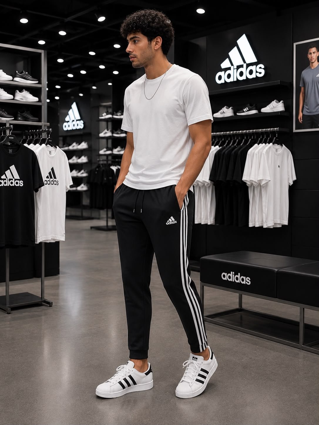 Adidas Cotton Knit Track Pant [ Black ]