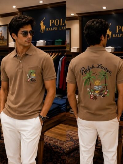 RL Polo Premium Collar T-shirt (Brown)
