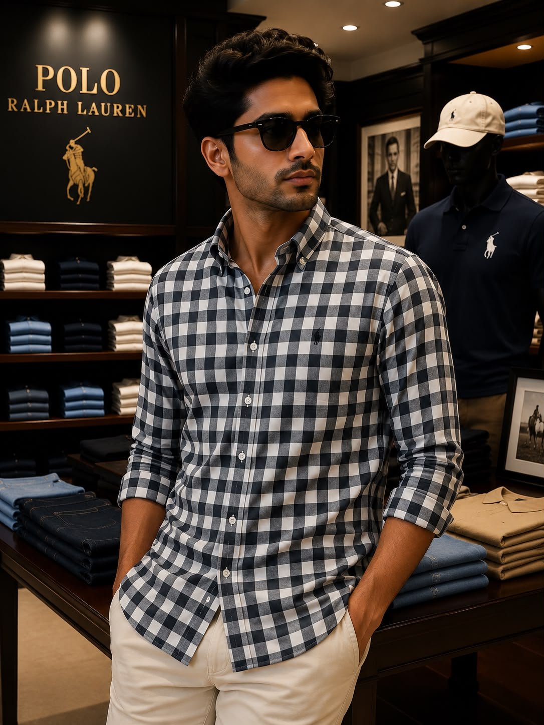 Ralph Lauren Checks Shirts(Charcoal Black & White) 2