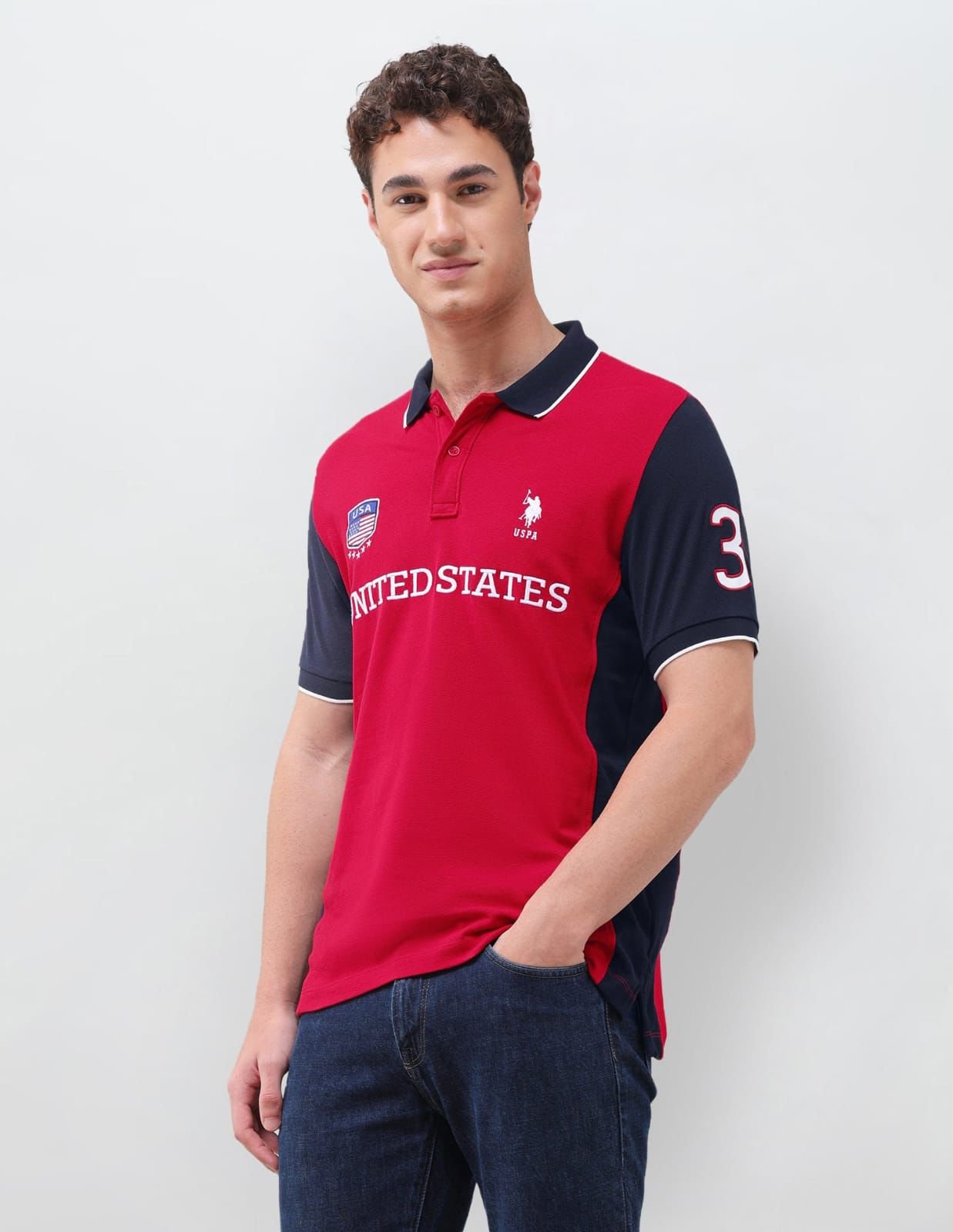US Polo Premium Collar Tshirt (Red) 1 - Image 3