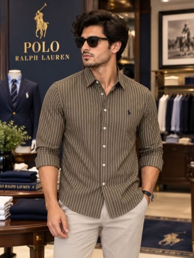 RL Polo Self Design Shirts ( Olive Brown ) 1