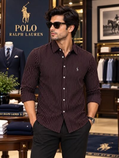 RL Polo Self Design Shirts ( Maroon ) 5