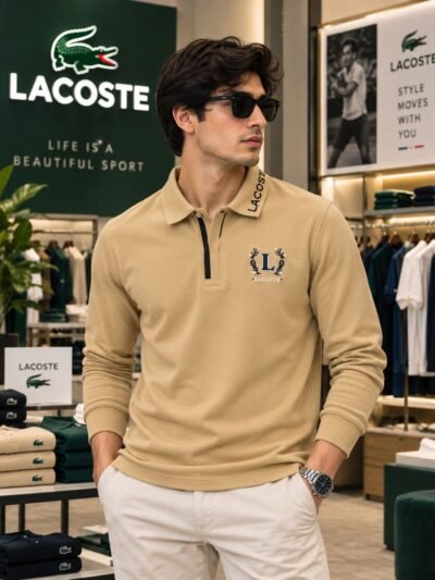 Lacoste Premium Full Sleeves Tshirts(Brown) 3