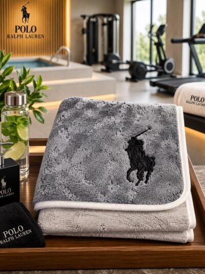 RL Polo Premium Napkins in 40x80CM (Charcoal Grey + Light Grey) 4