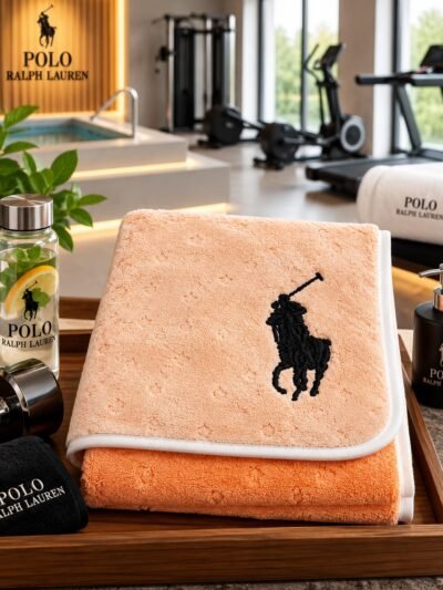 RL Polo Premium Napkins in 40x80CM (Peach + Tangerine Orange) 5