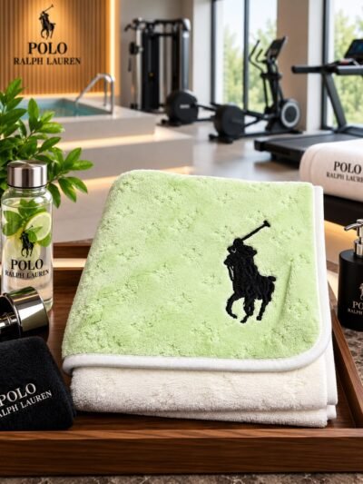 RL Polo Premium Napkins in 40x80CM (Pistachio Green + Ivory Cream) 6