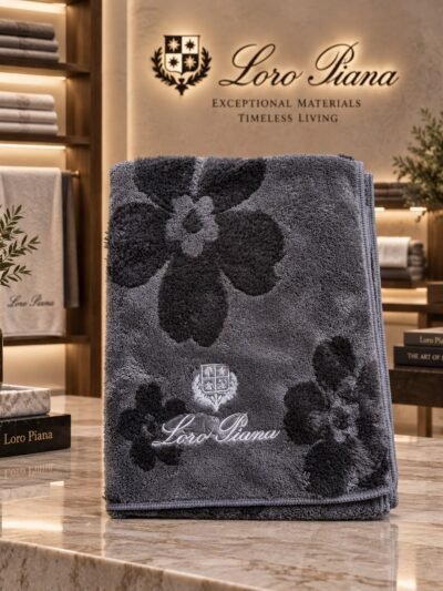 Lora Piana Napkins in 40x80CM (Charcoal Grey) 4
