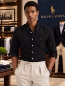 RL Polo Premium Linen Blend Shirts (Black) 4