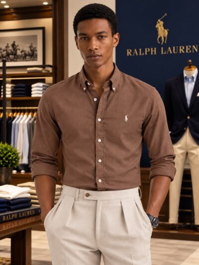 RL Polo Premium Linen Blend Shirts (Brown) 1