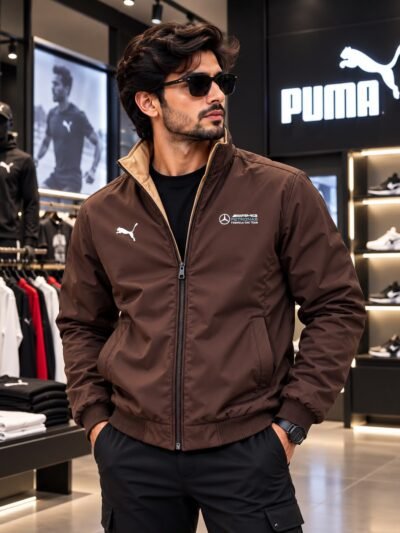 Puma 2 in 1 Premium Waterproof Jacket (Dark brown with beige) 4