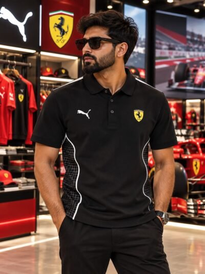 Puma Premium Collar Tshirt - Black