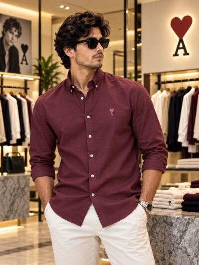 PREMIUM OLD MONEY LENIN SHIRTS ( Burgundy ) - 6