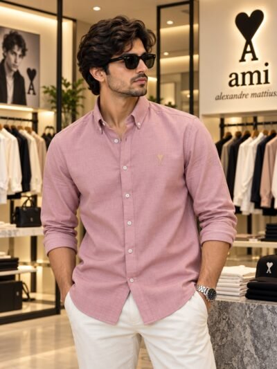 PREMIUM OLD MONEY LENIN SHIRTS ( Dusty pink ) - 4