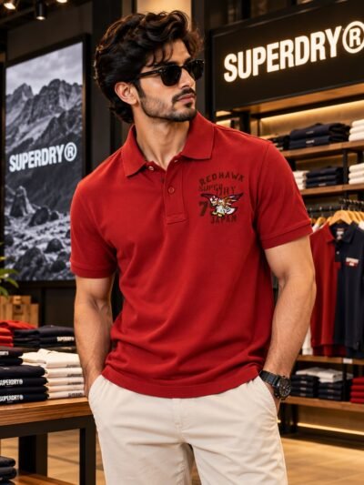 Premium Superdry Collar T-shirt (Rust) 1