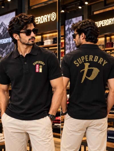 Premium Superdry Collar T-shirt (Black) 4