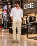 Diesel Cotton Linen Premium Pants ( Light beige ) 3