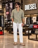 Diesel Cotton Linen Premium Pants ( White ) 2