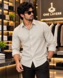 One Layerr Premium Liquid Fabric Shirt (Cream beige) 4