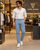 Rare Rabbit Premium Cotton Chinos Pant ( Sky blue )