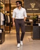 Rare Rabbit Premium Cotton Chinos Pant ( Brown )